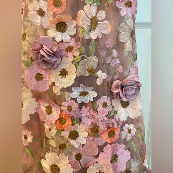 NWOT Bronx and Banco Jasmine Gown in Pastel Pink Multi Floral Strapless - Picture 12 of 16